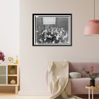 Historic Framed Print, [Members of the Big Three" seated at table during Potsdam Conference,  including: Winston Churchill,  upper left with cigar; Joseph Stalin,  right holding cigarette; and,  President Harry S.,  17-7/8" x 21-7/8"