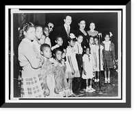 Billie Holiday with a group of African American children in a school in Merriam, Kansas, Vintage Wall Art
