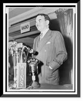 Gov. Thomas E. Dewey, half-length portrait, facing left, speaking before microphones at a press conference in New York, following his upset loss to President Truman, Antique Wall Art