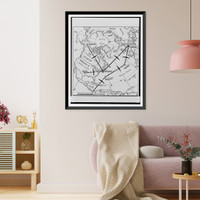 Historic Framed Print, [Map showing routes of U.S. Air Force C-54 Flying Boxcars" from the United States to Frankfurt,  Germany,  during their effort. to help break the Russian blockade of ground transport to West Berlin]",  17-7/8" x 21-7/8"