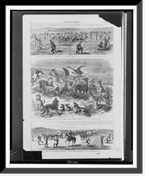 Sioux Indians attacking a company of the Seventh Cavalry, June 24, 1867 Camp pets of the Seventh United States Cavalry ; Sioux and Cheyennes attacking a wagon train.sketched by T.R. Davis. - 2 Time