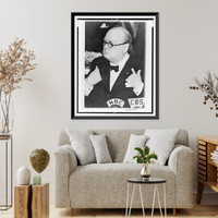 Historic Framed Print, Churchill speaks before Congress,  17-7/8" x 21-7/8"