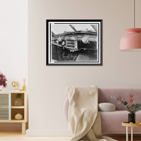 Historic Framed Print, [Dashboard of a 1946 Buick automobile],  17-7/8" x 21-7/8"