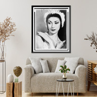 Margot Fonteyn, head-and-shoulders portrait, facing front, Antique Wall Art