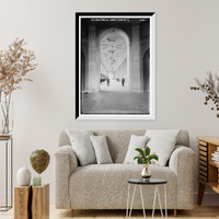 Historic Framed Print, N.Y. Post Office .  main corridor - 2,  17-7/8" x 21-7/8"