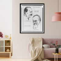 Caricatures of heads of Eugen Schiffer and Eduard Bernstein, Vintage Wall Art