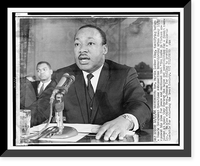 Historic Framed Print, [Rev. Martin Luther King, head-and-shoulders portrait, seated, facing front, testifying before a Senate government operations committee investigating urban decay],  17-7/8" x 21-7/8"