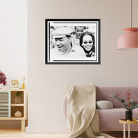 Dr. King and wife Coretta, smiling, surrounded by people Classic, Antique Wall Art