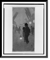 Historic Framed Print, Theatre Street, Yokohama.Bertha Lum.,  17-7/8" x 21-7/8"