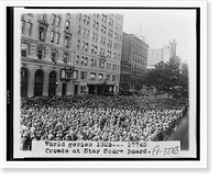 Historic Framed Print, World Series 1925. Crowds at Star Score Board,  17-7/8" x 21-7/8"