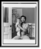 Lower West Side, Buffalo, N.Y. Chino and baby. Puerto-Rican Americans.Milton Rogovin, Antique Print