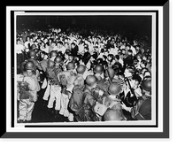 Historic Framed Print, Militia try to disperse crowd,  17-7/8" x 21-7/8"