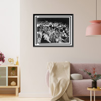 Historic Framed Print, Militia try to disperse crowd,  17-7/8" x 21-7/8"