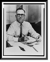 Historic Framed Print, [Walter Jenkins, head-and-shoulders portrait, seated at desk, facing front],  17-7/8" x 21-7/8"