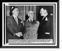 J. Edgar Hoover, (left) and Attorney General J. Howard (right), with President Truman at the Justice Department, Antique Poster