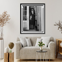 J. Edgar Hoover, head of the Federal Bureau of Investigation, full-length portrait, standing, facing front, leaving the White House Classic, Antique Poster