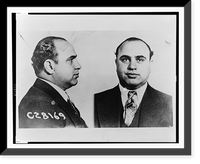 Historic Framed Print, [Two mug shots" of Al Capone,  half-length portraits,  one facing front,  the other facing right]",  17-7/8" x 21-7/8"