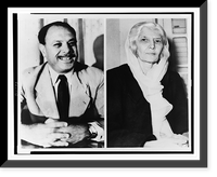 Composite photograph of two images: Fatima Jinnah (right) and Mohammad Ayub Khan, half-length portraits, seated, facing front, Historic Print
