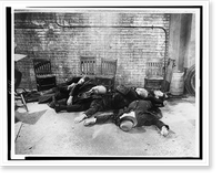 Re-enactment of the St. Valentine's Day massacre from the film The St. Valentine's Day Massacre", showing bodies of gangsters", Vintage Print