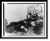 Bodies of gangsters lying on a Chicago garage floor following the St. Valentine's Day massacre - 3, Historic Reproduction