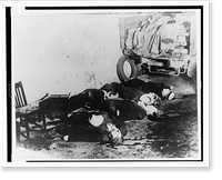 Bodies of gangsters lying on a Chicago garage floor following the St. Valentine's Day massacre - 3, Historic Reproduction
