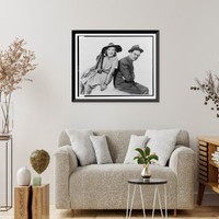 Jane and Goodman Ace, three-quarter length portrait, seated, facing front.Ray Lee Jackson, N.Y, Vintage Print