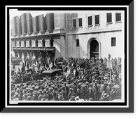 Crowd of people gather outside the New York Stock Exchange following the Crash of 1929, Historic Reproduction