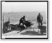 Historic Framed Print, Annapolis, Md., 1936, unloading Chesapeake Bay oysters from a 'tonger', preparatory to laying up the boat for the weekend,  17-7/8" x 21-7/8"