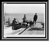 Historic Framed Print, [Annapolis, Md., 1936, unloading Chesapeake Bay oysters from a 'tonger', preparatory to laying up the boat for the weekend],  17-7/8" x 21-7/8"