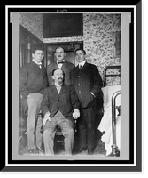 Francisco Madero, seated, with three sons standing behind him, (left to right) Gustavo A., Gabriel J. and Evarjeto E, Antique Print