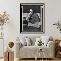 Historic Framed Print, [Michael J. Curley, three-quarter length portrait, seated, facing slightly left],  17-7/8" x 21-7/8"