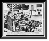 Harry Bridges (left) half-length portrait, addressing a stop-work meeting of I.L.W.U. members in San Francisco, Vintage Wall Art