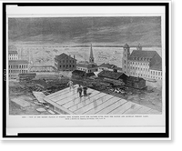 Ohio - View of the recent floods at Toledo, Ohio, looking down the Maumee River from the Dayton and Michigan freight yards.from a sketch by French Brothers, Vintage Wall Art