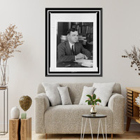 Historic Framed Print, [Luther Harris Evans, half-length portrait, seated at desk, facing right],  17-7/8" x 21-7/8"