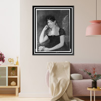 Historic Framed Print, [Maria Ganesvoort Melville, half-length portrait, seated, facing slightly left],  17-7/8" x 21-7/8"