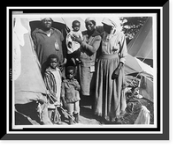 Three African American women with three children in front of tent, during a Mississippi River flood, Vicksburg National Military Park, Vintage Poster
