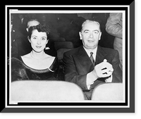 Mayor William O'Dwyer and Sloan Simpson seated in theater(?), facing front, Antique Print