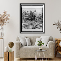 Historic Framed Print, Carrying out bodies just removed from the wreckage, Galveston - 2,  17-7/8" x 21-7/8"