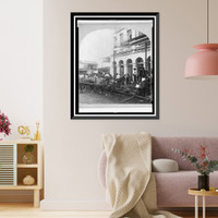 Historic Framed Print, Galveston flood, Sept., 1900. Commissary Dept.,  17-7/8" x 21-7/8"
