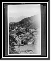 Bird's-eye view of Gulch Creek, a hydraulic gold mining site, Kenai Peninsula, Alaska Classic, Historic Print