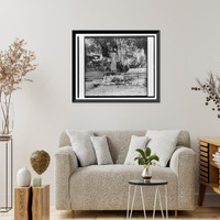 Historic Framed Print, Kamennyi krest, postavlennyi na beregu protiv kamnia Pisanago v pamiat' Demidova. [Rieka Chusovaia],  17-7/8" x 21-7/8"