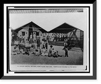 Sea Breeze Hospital, Sea Gate, Coney Island, New York. Tuberculous children on the beach, Historic Print