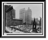 Trinity Churchyard, New York. In the right foreground is the Martyrs' Monument, Historic Print