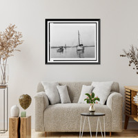 Historic Framed Print, Chesapeake Bay, Md., 1937, Buy Boats" near Annapolis These runners from the packinghouse would anchor among a fleet of the tongers and buy ....",  17-7/8" x 21-7/8"