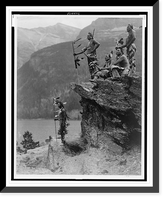 Historic Framed Print, Blackfeet braves near Going-to-the-Sun Mt., Glacier National Park,  17-7/8" x 21-7/8"