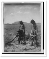 Me Sa Tawa catching snakes. Hopi, Antique Poster