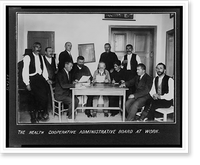 The health cooperative administrative board at work, Antique Poster