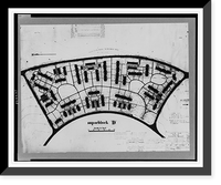Greenbelt, Md.. 1936(?). A model community planned by the Suburban resettlement division of the US Resettlement administration. Grading plan of block D, Antique Print