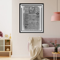 Page of advertisements and a cartoon from Frank Leslie's illustrated newspaper, Antique Wall Art