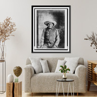 Historic Framed Print, [Geronimo, half-length portrait, seated, facing front],  17-7/8" x 21-7/8"